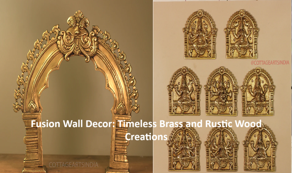 Fusion Wall Decor: Timeless Brass and Rustic Wood Creations