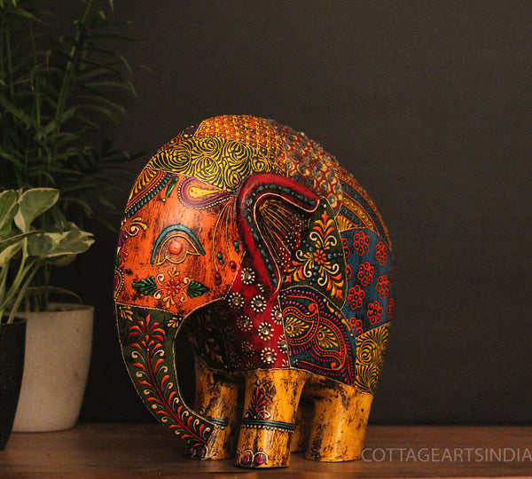 Wooden Elephant Oblique Design 10.5"