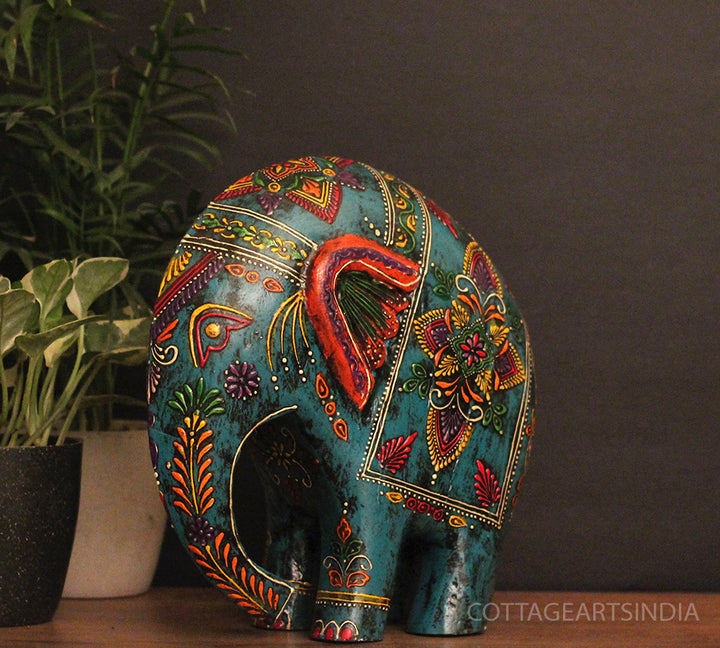 Wooden Elephant Oblique Design 10.5"