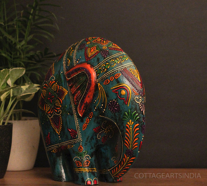 Wooden Elephant Oblique Design 10.5"