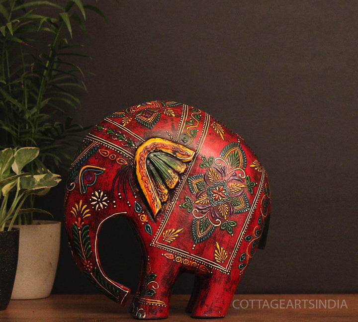 Wooden Elephant Oblique Design 10.5"