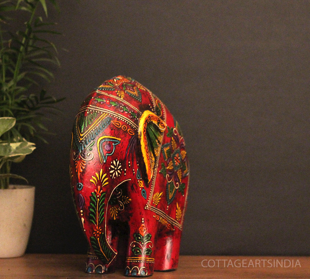 Wooden Elephant Oblique Design 10.5"