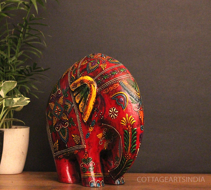 Wooden Elephant Oblique Design 10.5"