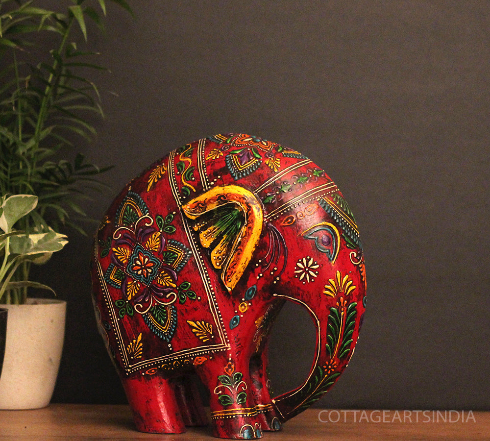 Wooden Elephant Oblique Design 10.5"