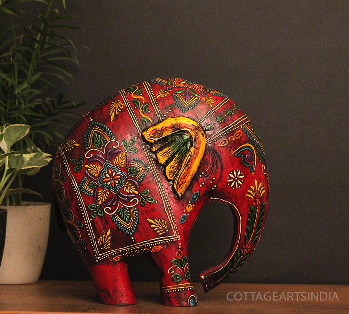 Wooden Elephant Oblique Design 10.5"