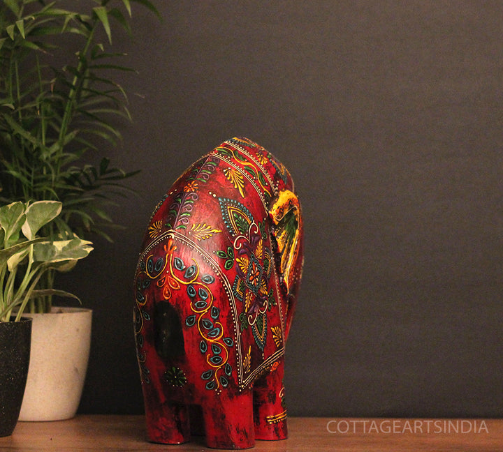 Wooden Elephant Oblique Design 10.5"