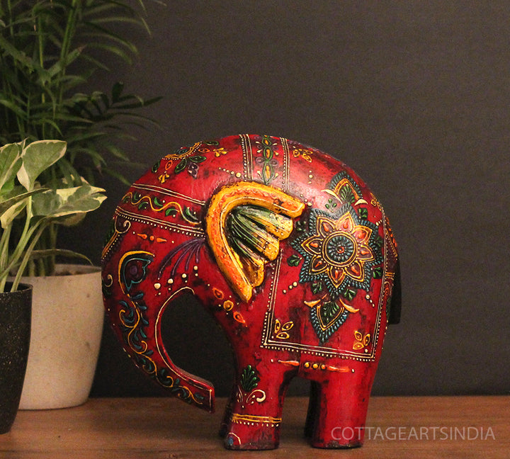 Wooden Elephant Oblique Design 10.5"