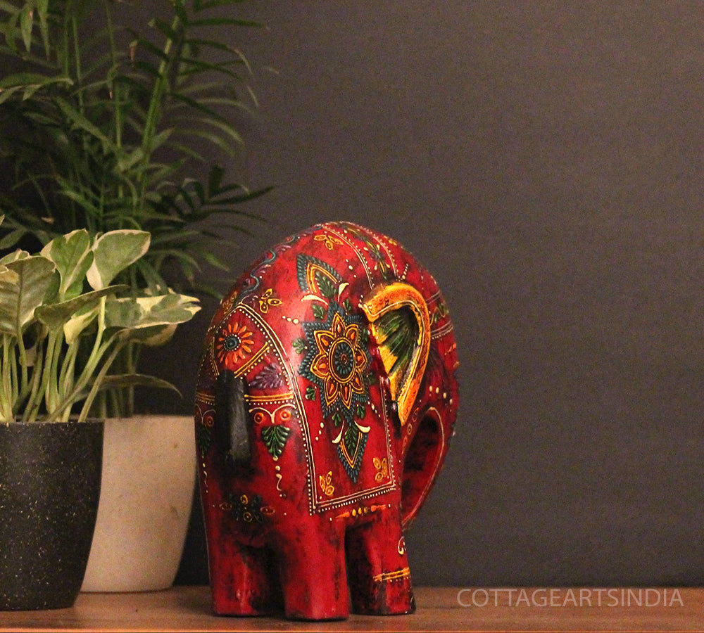 Wooden Elephant Oblique Design 10.5"