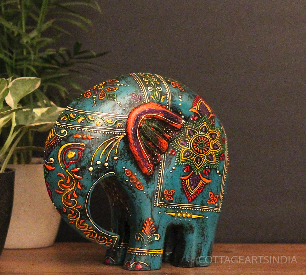 Wooden Elephant Oblique Design 8"