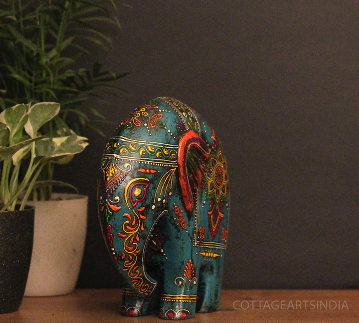 Wooden Elephant Oblique Design 8"