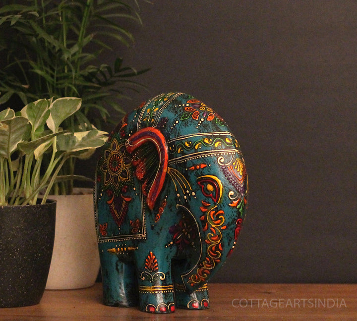 Wooden Elephant Oblique Design 8"