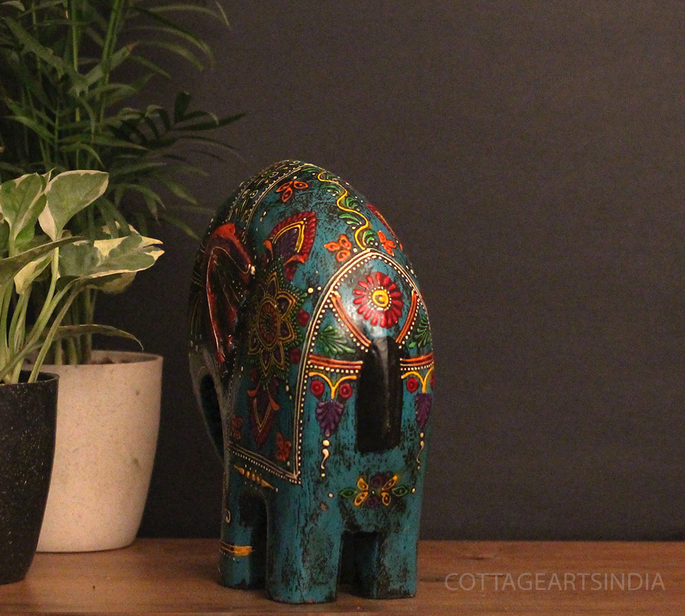 Wooden Elephant Oblique Design 8"