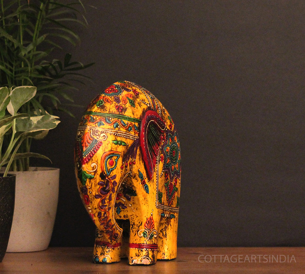 Wooden Elephant Oblique Design 8"