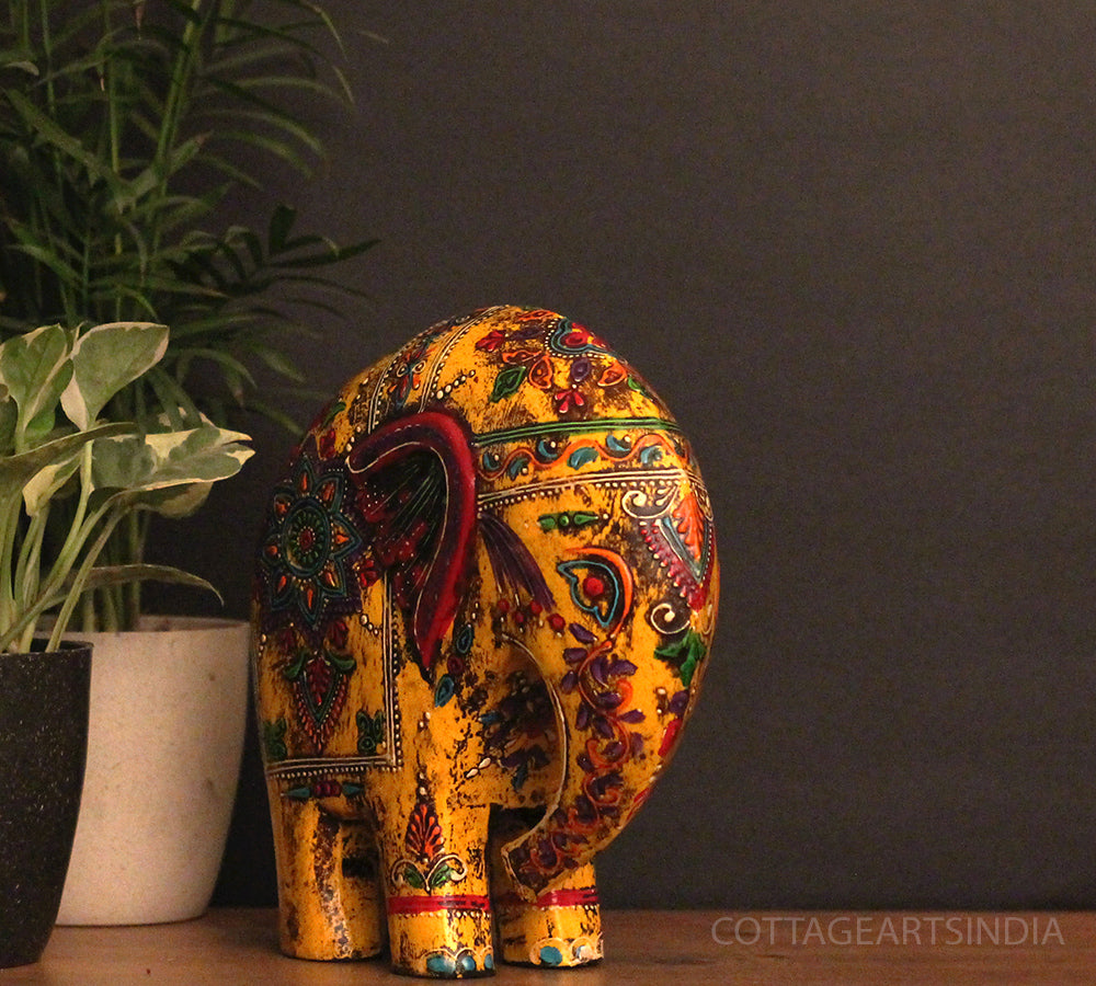 Wooden Elephant Oblique Design 8"