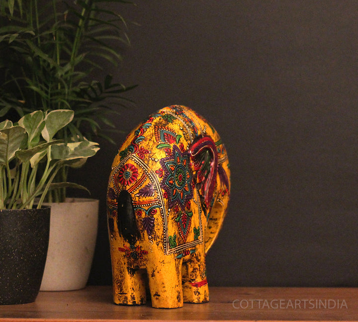 Wooden Elephant Oblique Design 8"