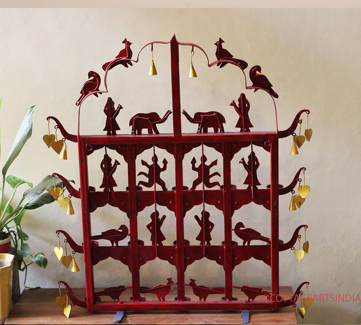 Wrought Iron Painted Toran T- light Holder