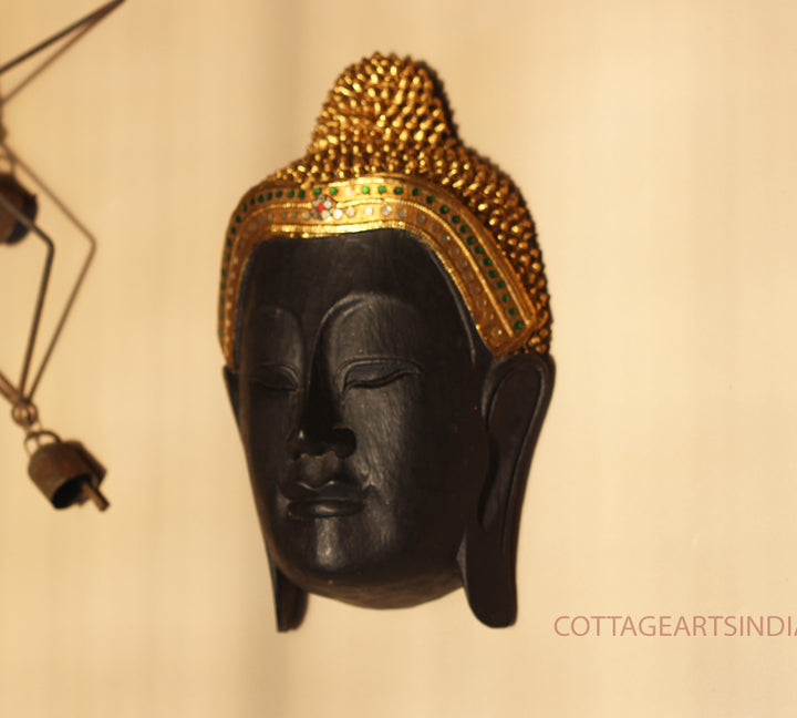 Wooden Buddha Face Mask