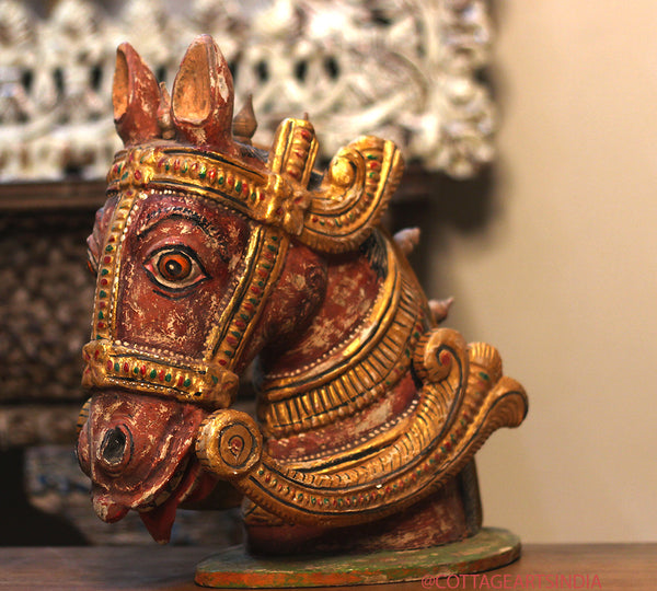 Wooden Vintage Horse Head 12.5 "