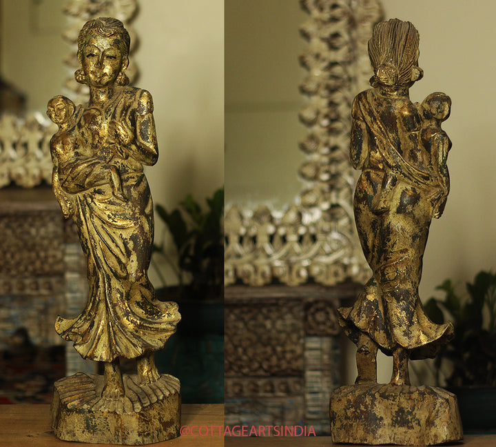 Wooden Vintage Lady Figure