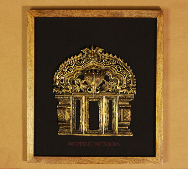 Wooden Frame With Brass Prabhawali