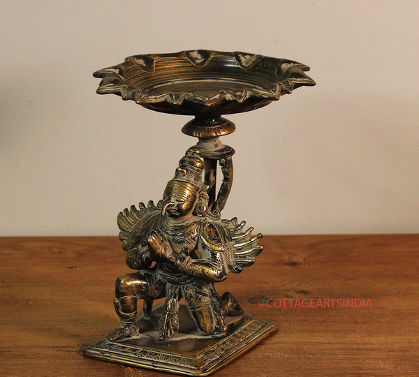 Brass Antique Finish Garuda With Tray