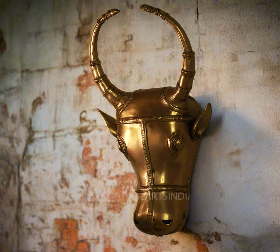 Brass Bull Head Wall Hanging