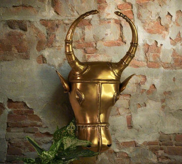 Brass Bull Head Wall Hanging