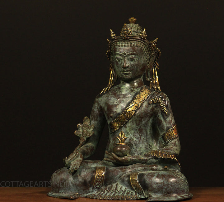 Bronze Buddha Green Patina Finish 20"