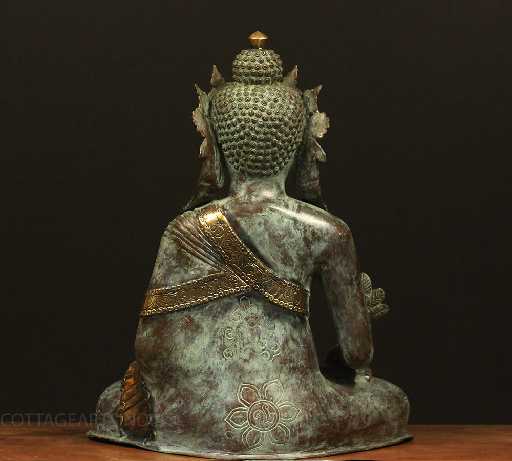 Bronze Buddha Green Patina Finish 20"