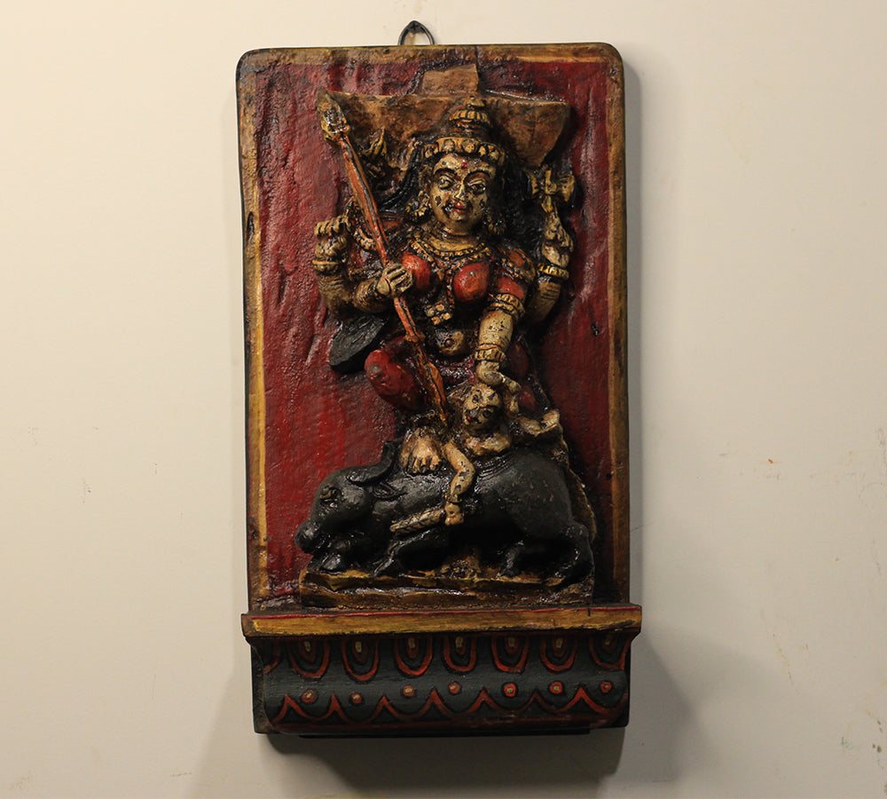 Vintage Wood / Stone Kali Mahisura Mardini Idol