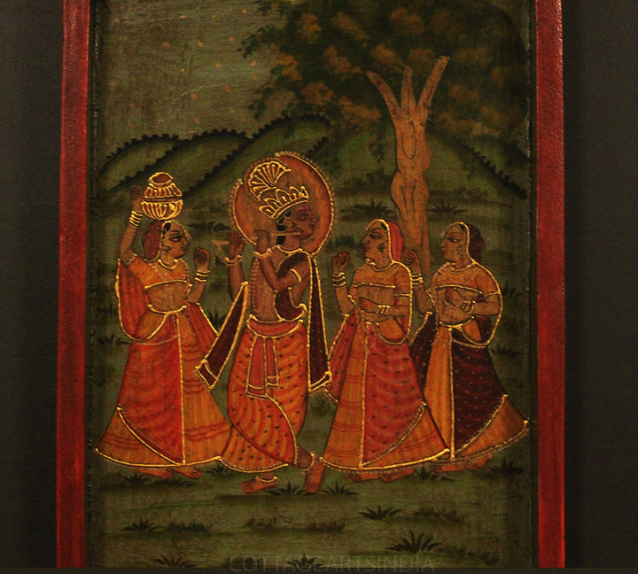 Miniature Painting on Wood - Shri Krishna