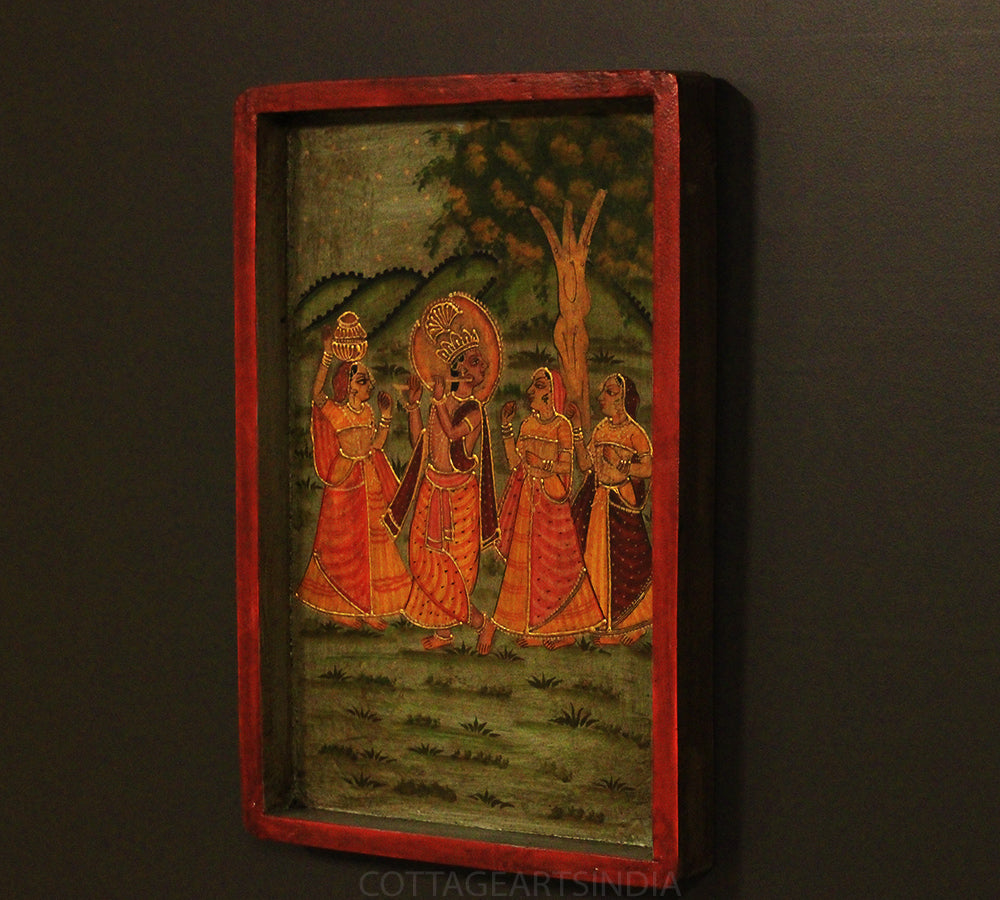 Miniature Painting on Wood - Shri Krishna