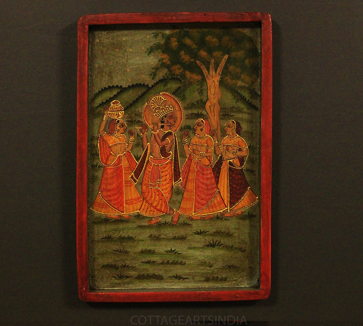 Miniature Painting on Wood - Shri Krishna