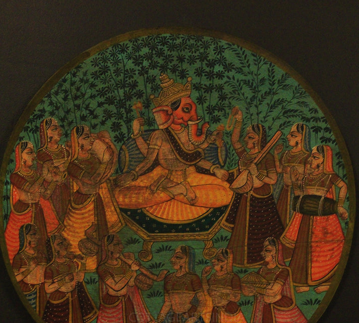 Miniature Painting on Wood - Ganeshji