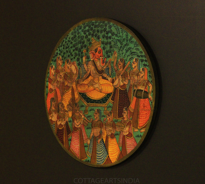 Miniature Painting on Wood - Ganeshji