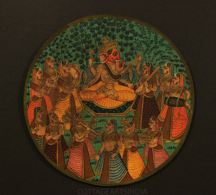 Miniature Painting on Wood - Ganeshji