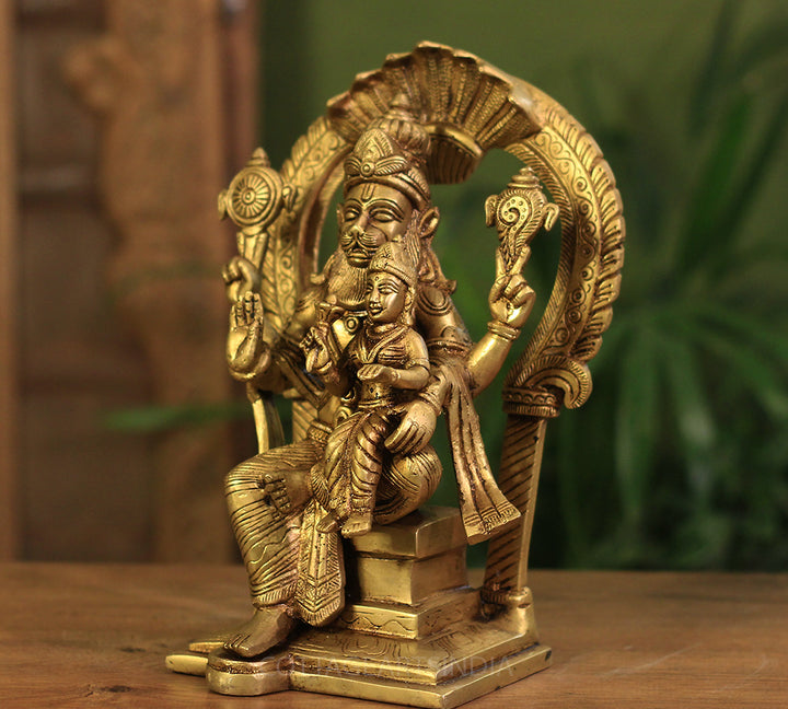 Brass Narsimha Laxmi 9"