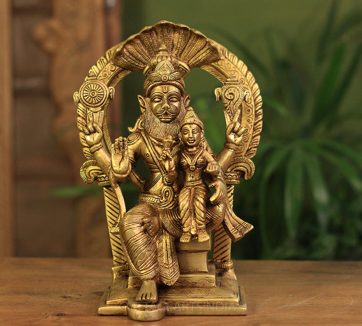 Brass Narsimha Laxmi 9"