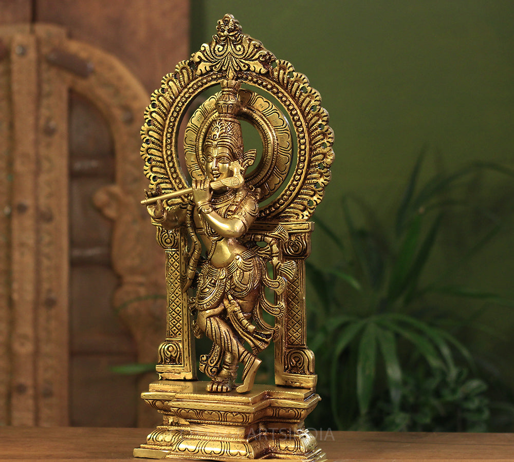 Brass Krishna In Prabhawali Superfine 16"