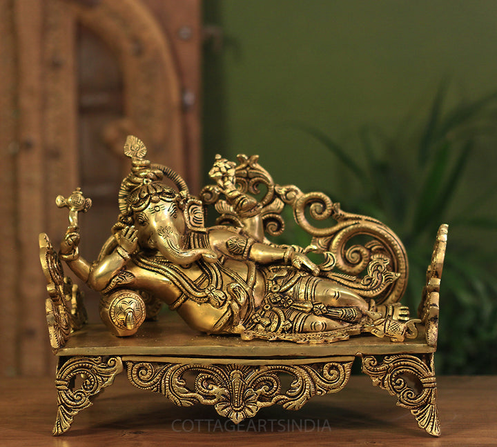 Brass Relaxing Ganesh ji