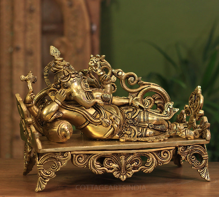 Brass Relaxing Ganesh ji