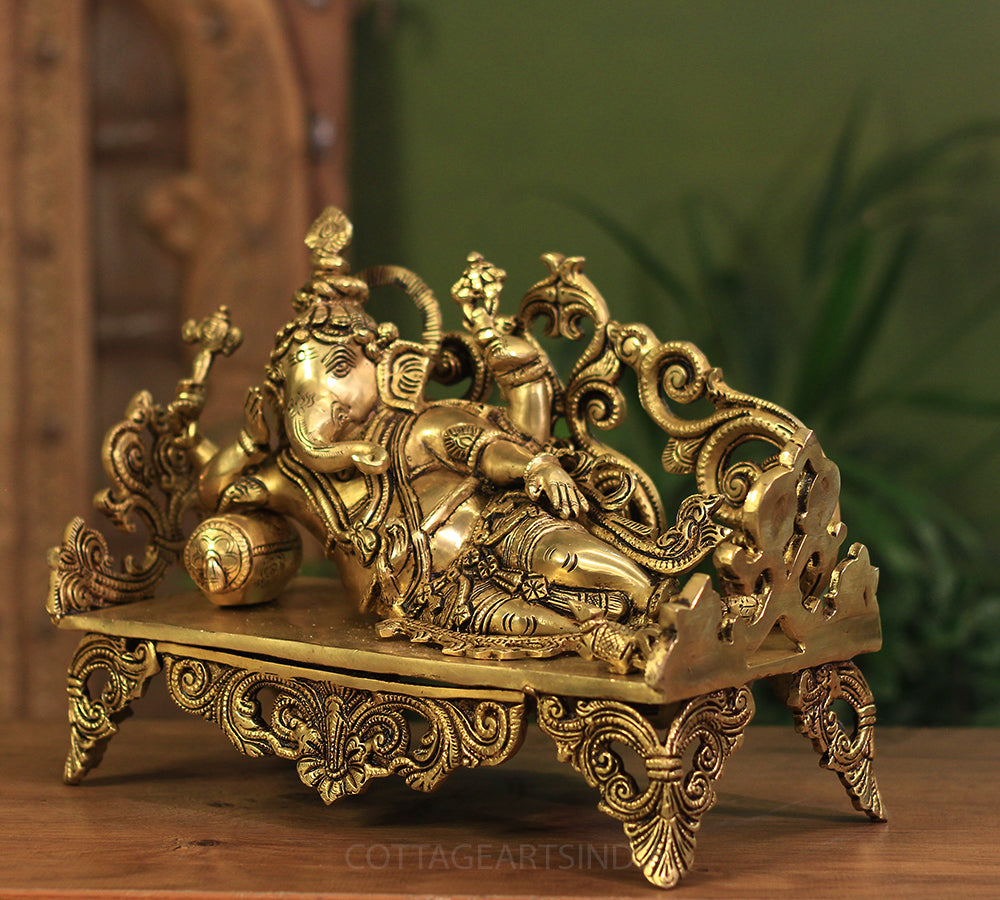 Brass Relaxing Ganesh ji