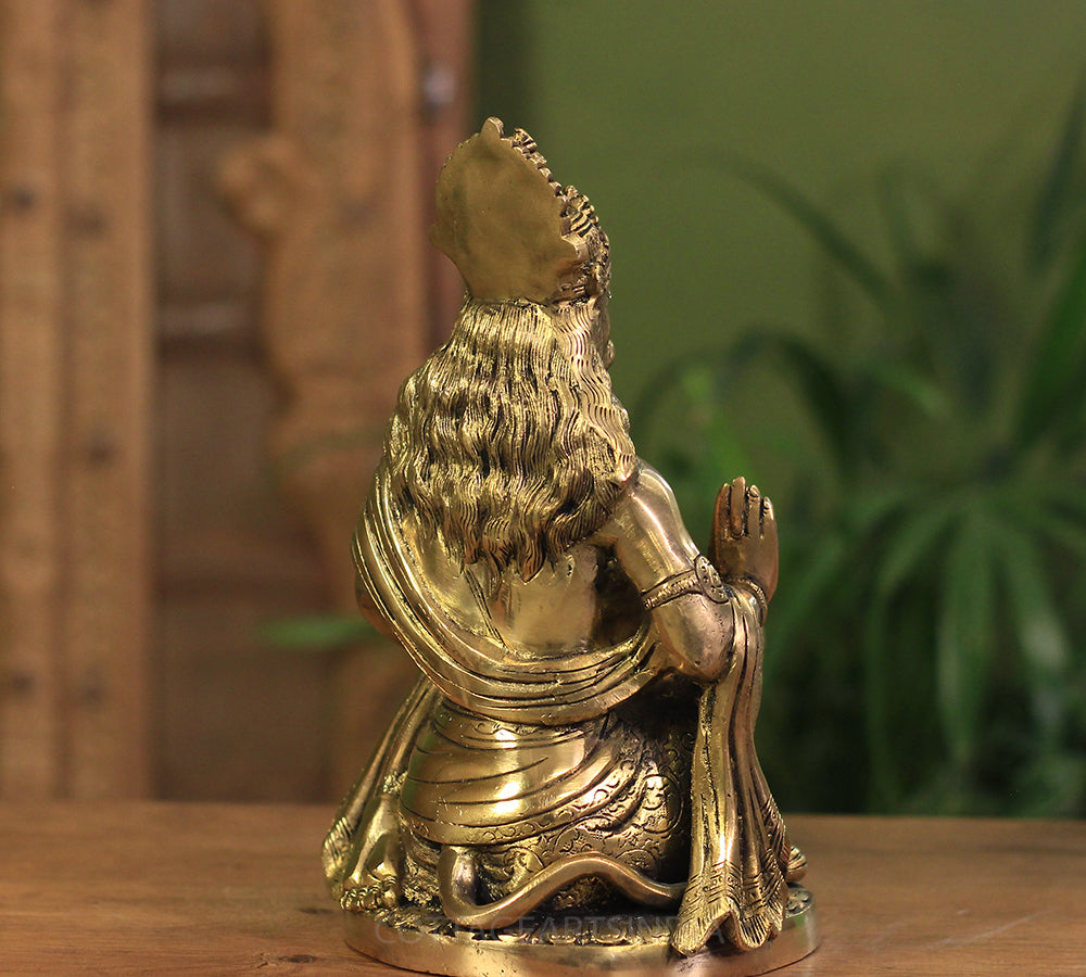 Brass Hanuman Sitting 9"