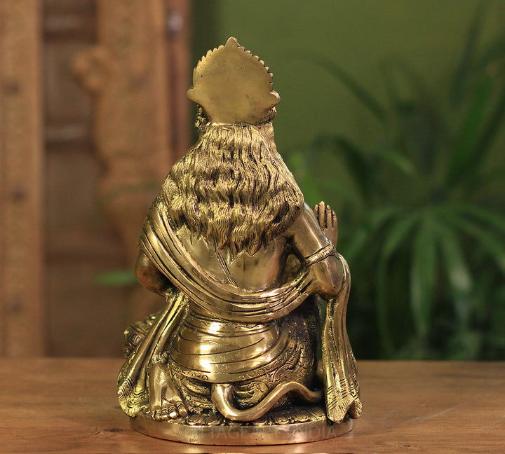 Brass Hanuman Sitting 9"