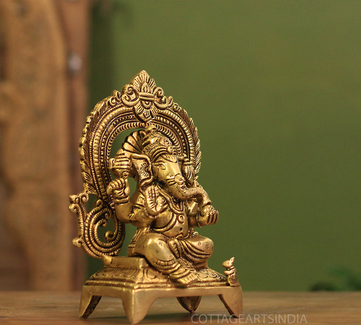 Brass Ganesh Prabhawal 6.5"