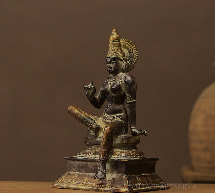 Brass Parvati Sitting 13"