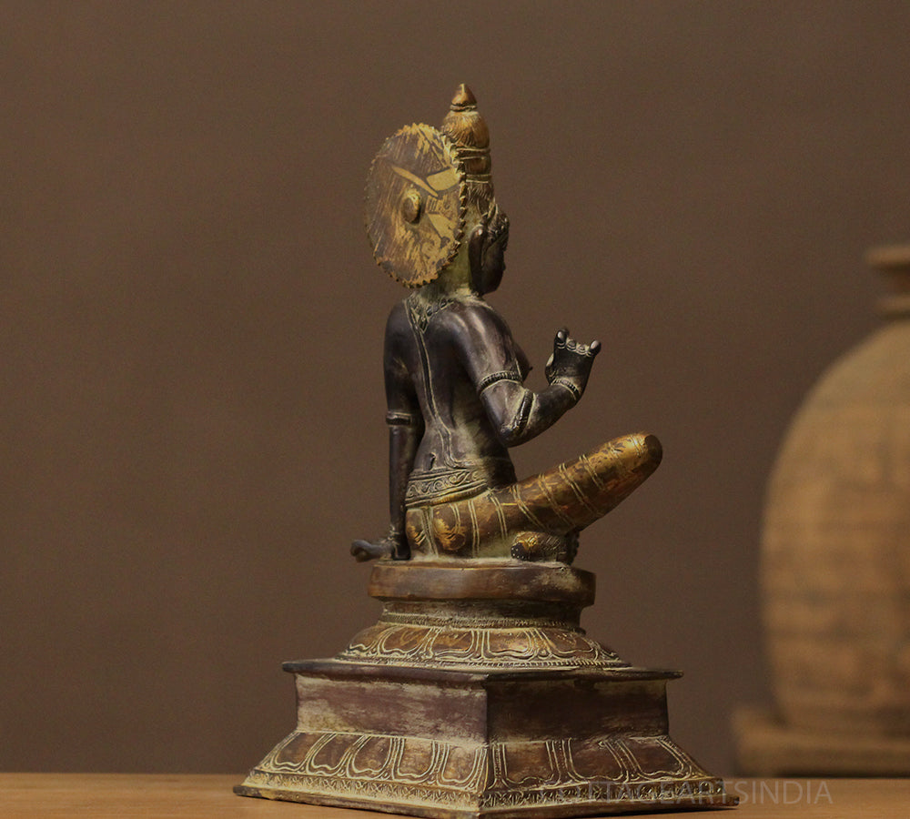 Brass Parvati Sitting 13"