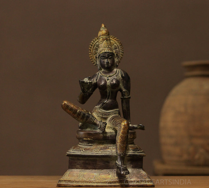 Brass Parvati Sitting 13"