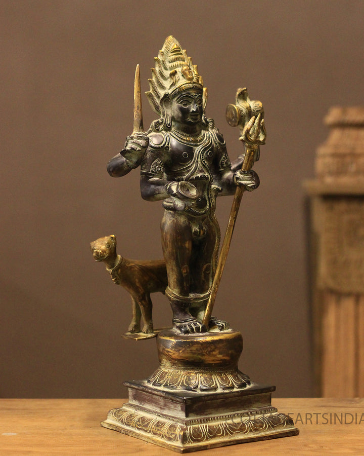 Brass Bhairav Black Antique Finish 18"