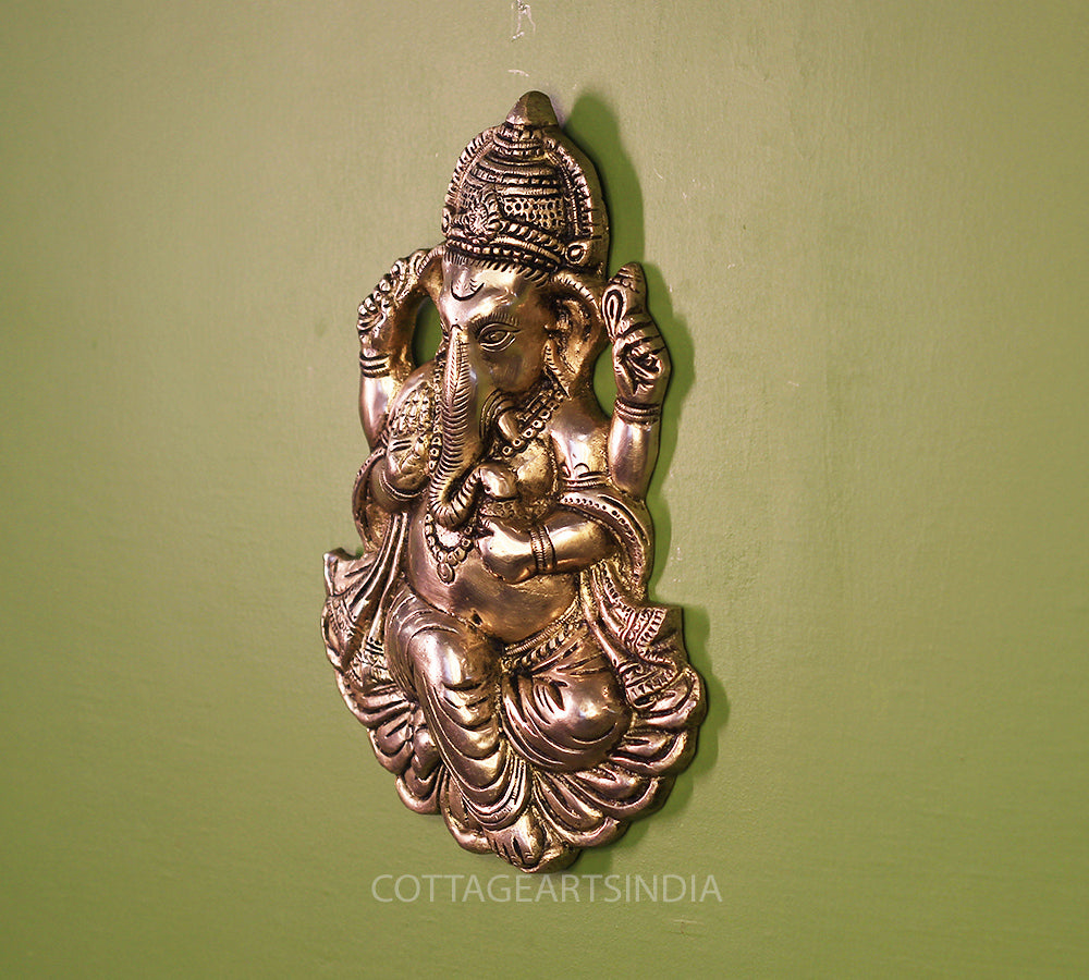 Brass Ganesha Face for Main Door Wall Hanging